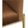 Maklaine Contemporary Saddle Velvet Dining Chair with Steel Legs