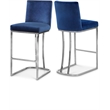 Maklaine Contemporary Navy Velvet Counter Height Stool (Set of 4)