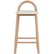 Maklaine Contemporary Soft Cream Vegan Leather Stool (Set of 3)