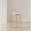 Maklaine Contemporary Soft Cream Vegan Leather Stool (Set of 3)