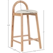 Maklaine Contemporary Soft Cream Vegan Leather Stool (Set of 4)