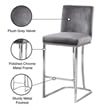 Maklaine Contemporary Grey Velvet Metal Frame Stool (Set of 2)