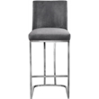 Maklaine Contemporary Grey Velvet Metal Frame Stool (Set of 4)
