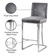 Maklaine Contemporary Grey Velvet Metal Frame Stool (Set of 4)