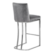 Maklaine Contemporary Grey Velvet Metal Frame Stool (Set of 4)