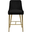 Maklaine Contemporary Black Velvet Counter/Bar Stool (Set of 6)
