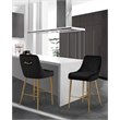 Maklaine Contemporary Black Velvet Counter/Bar Stool (Set of 6)