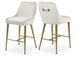 Maklaine Contemporary Cream Velvet Counter/Bar Stool (Set of 4)