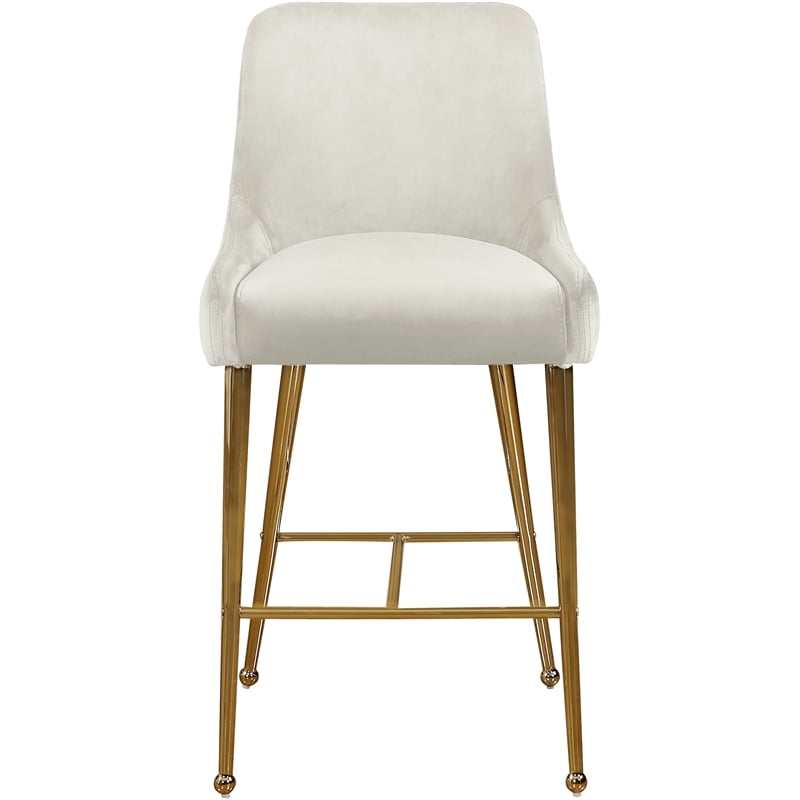 Maklaine Contemporary Cream Velvet Counter/Bar Stool (Set of 4)