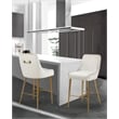 Maklaine Contemporary Cream Velvet Counter/Bar Stool (Set of 4)