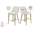 Maklaine Contemporary Cream Velvet Counter/Bar Stool (Set of 4)