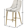 Maklaine Contemporary Cream Velvet Counter/Bar Stool (Set of 6)