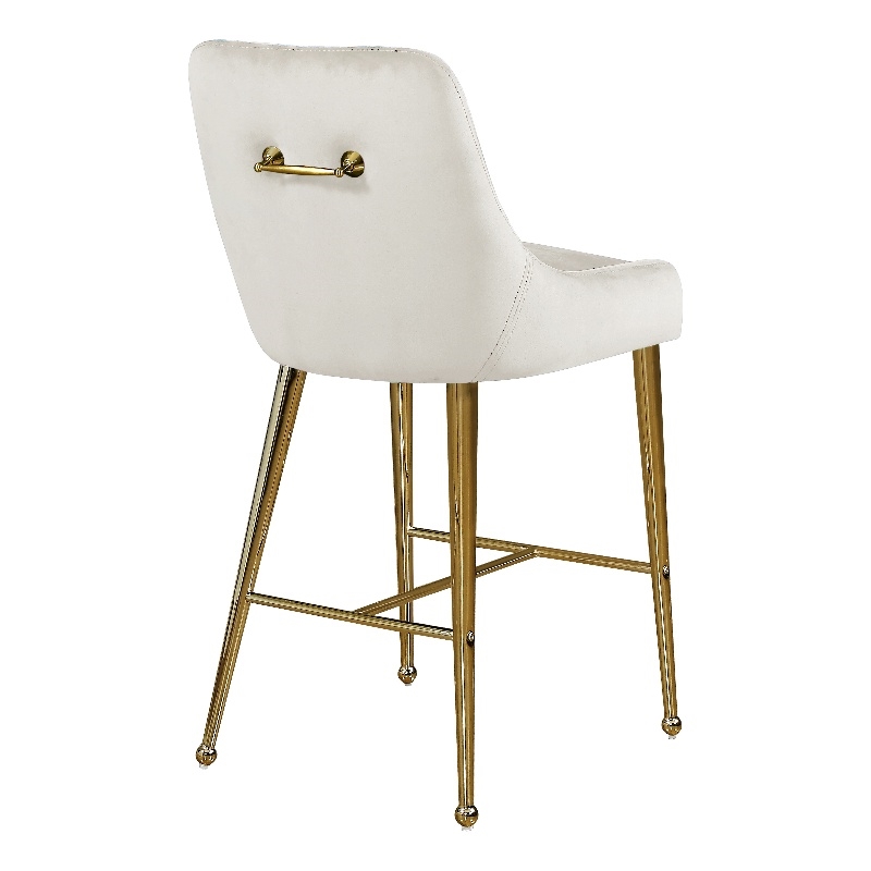 Maklaine Contemporary Cream Velvet Counter/Bar Stool (Set of 6)