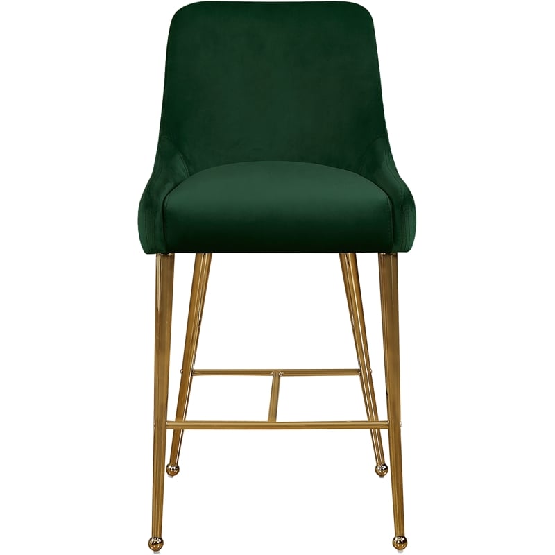 Maklaine Contemporary Green Velvet Counter/Bar Stool (Set of 6)
