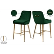 Maklaine Contemporary Green Velvet Counter/Bar Stool (Set of 6)
