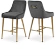 Maklaine Contemporary Grey Velvet Counter/Bar Stool (Set of 4)