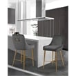 Maklaine Contemporary Grey Velvet Counter/Bar Stool (Set of 4)