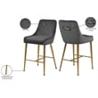 Maklaine Contemporary Grey Velvet Counter/Bar Stool (Set of 4)