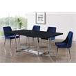Maklaine Contemporary Navy Velvet Metal Frame Dining Chair (Set of 4)