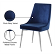 Maklaine Contemporary Navy Velvet Metal Frame Dining Chair (Set of 4)