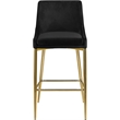 Maklaine Contemporary Black Velvet Metal Frame Stool (Set of 6)
