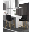 Maklaine Contemporary Black Velvet Metal Frame Stool (Set of 6)