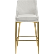 Maklaine Contemporary Cream Velvet Metal Frame Stool (Set of 4)