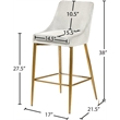 Maklaine Contemporary Cream Velvet Metal Frame Stool (Set of 4)