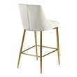 Maklaine Contemporary Cream Velvet Metal Frame Stool (Set of 4)