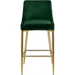 Maklaine Contemporary Green Velvet Metal Frame Stool (Set of 4)