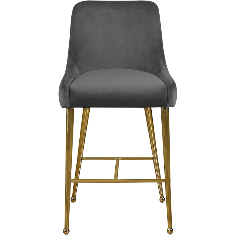 Maklaine Contemporary Grey Velvet Counter/Bar Stool (Set of 6)