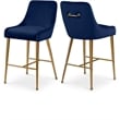 Maklaine Contemporary Navy Velvet Counter/Bar Stool (Set of 4)