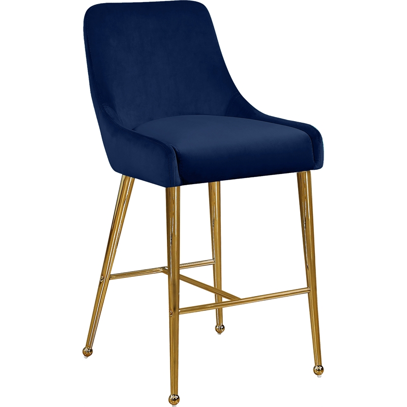 Maklaine Contemporary Navy Velvet Counter/Bar Stool (Set of 4)