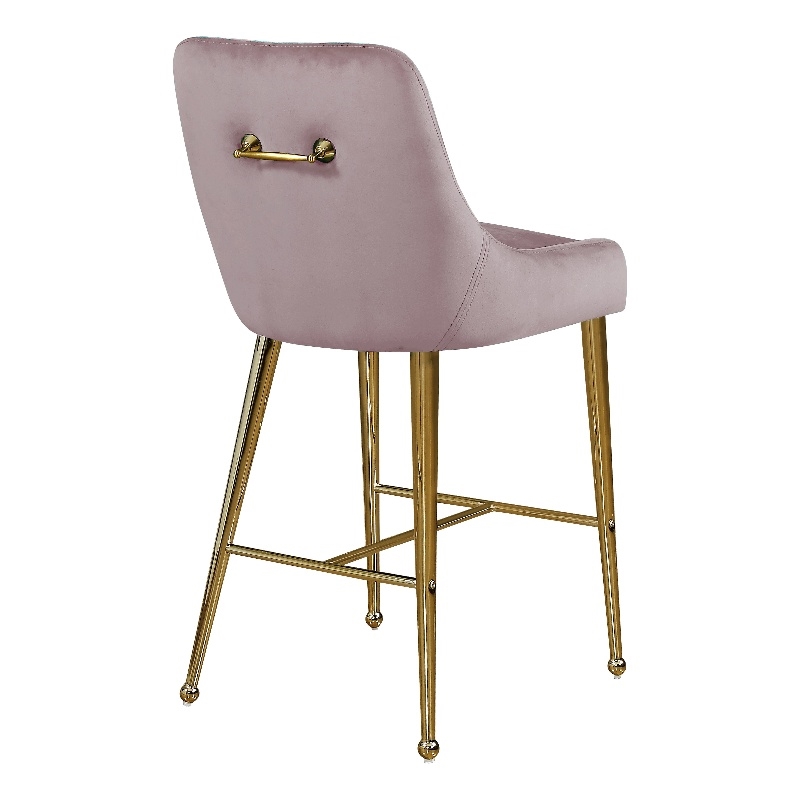 Maklaine Contemporary Pink Velvet Counter/Bar Stool (Set of 4)