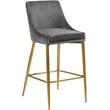 Maklaine Contemporary Grey Velvet Counter Height Stool (Set of 4)