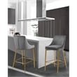 Maklaine Contemporary Grey Velvet Counter Height Stool (Set of 4)