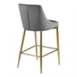 Maklaine Contemporary Grey Velvet Counter Height Stool (Set of 4)