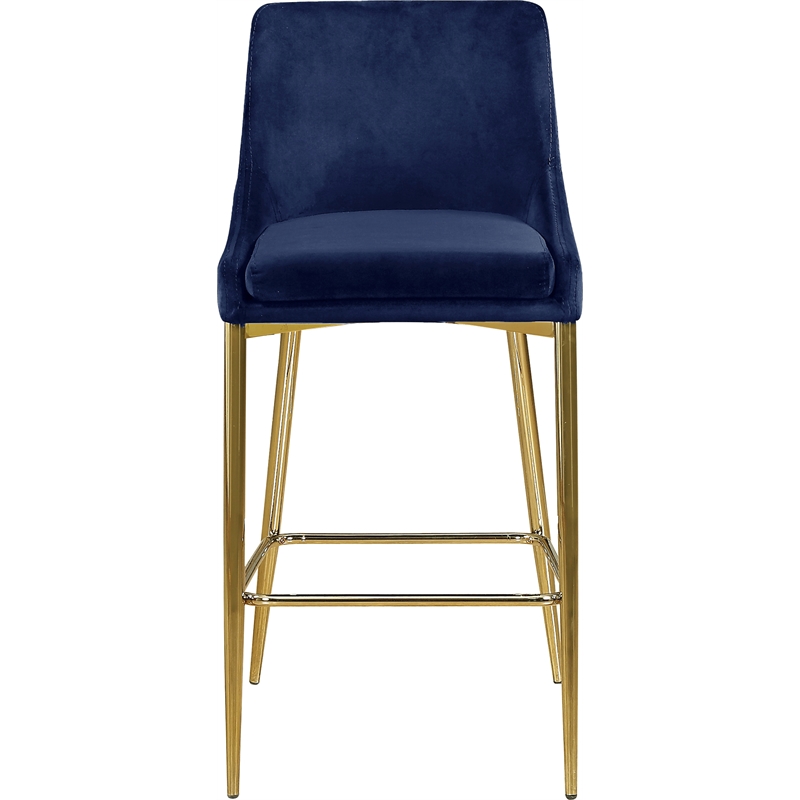 Maklaine Contemporary Navy Velvet Counter Height Stool (Set of 4)