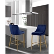 Maklaine Contemporary Navy Velvet Counter Height Stool (Set of 4)