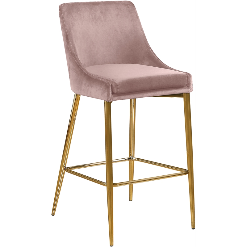 Maklaine Contemporary Pink Velvet Counter Height Stool (Set of 6)