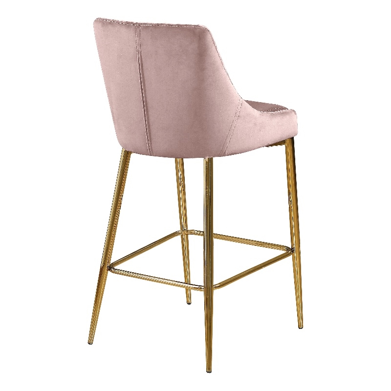 Maklaine Contemporary Pink Velvet Counter Height Stool (Set of 6)