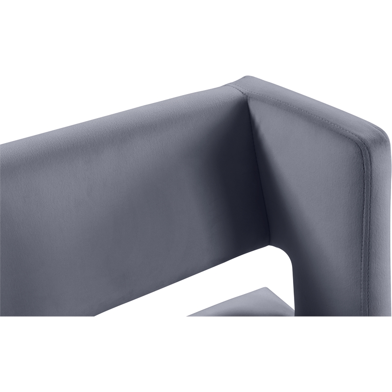 Maklaine Contemporary Grey Velvet Counter Stool with Black Iron Legs (Set of 6)