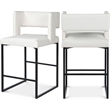 Maklaine Contemporary White Vegan Leather Counter Stool (Set of 4)