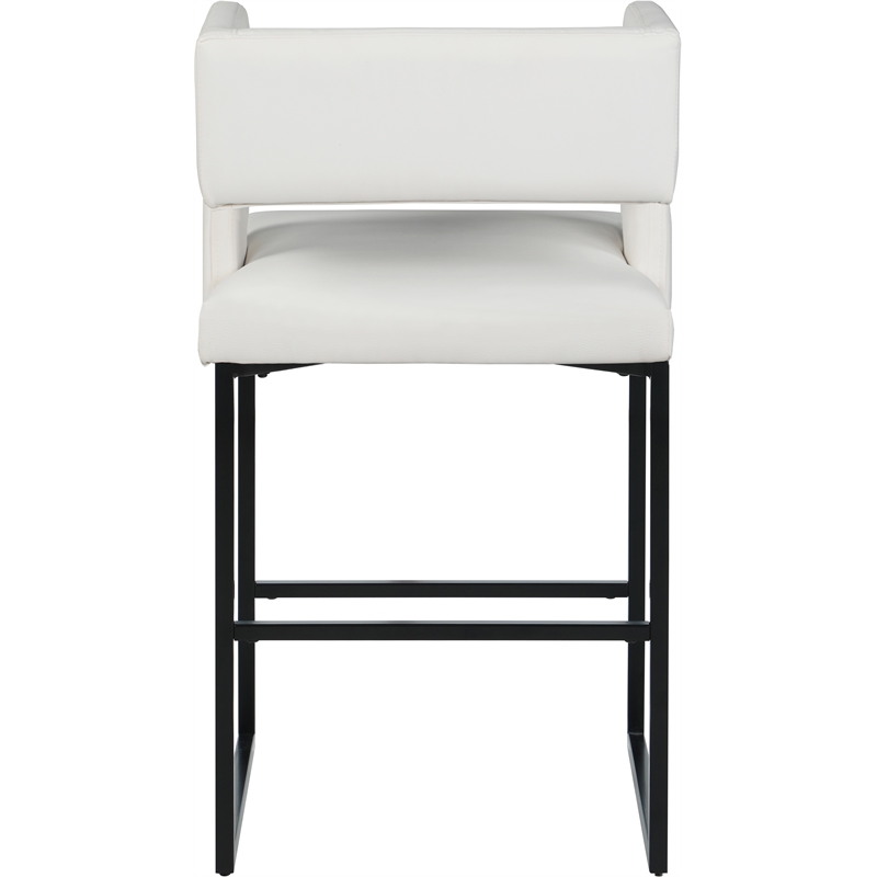 Maklaine Contemporary White Vegan Leather Counter Stool (Set of 4)