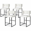 Maklaine Contemporary White Vegan Leather Counter Stool (Set of 4)