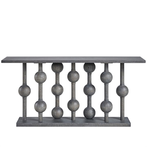Makline 68&quot Transitional Oak Wood Foxglove Console in Gray Dusk