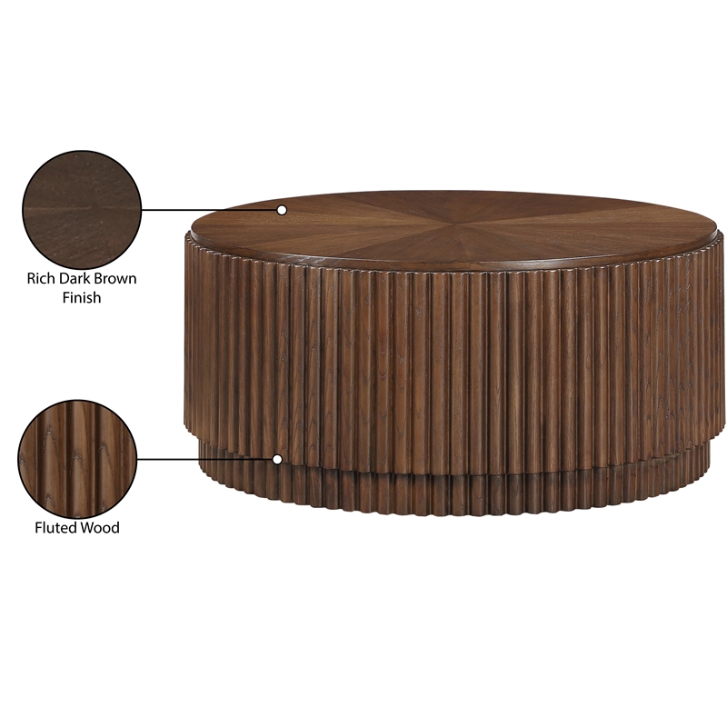 Maklaine Modern / Contemporary Rich Dark Brown Finish Coffee Table