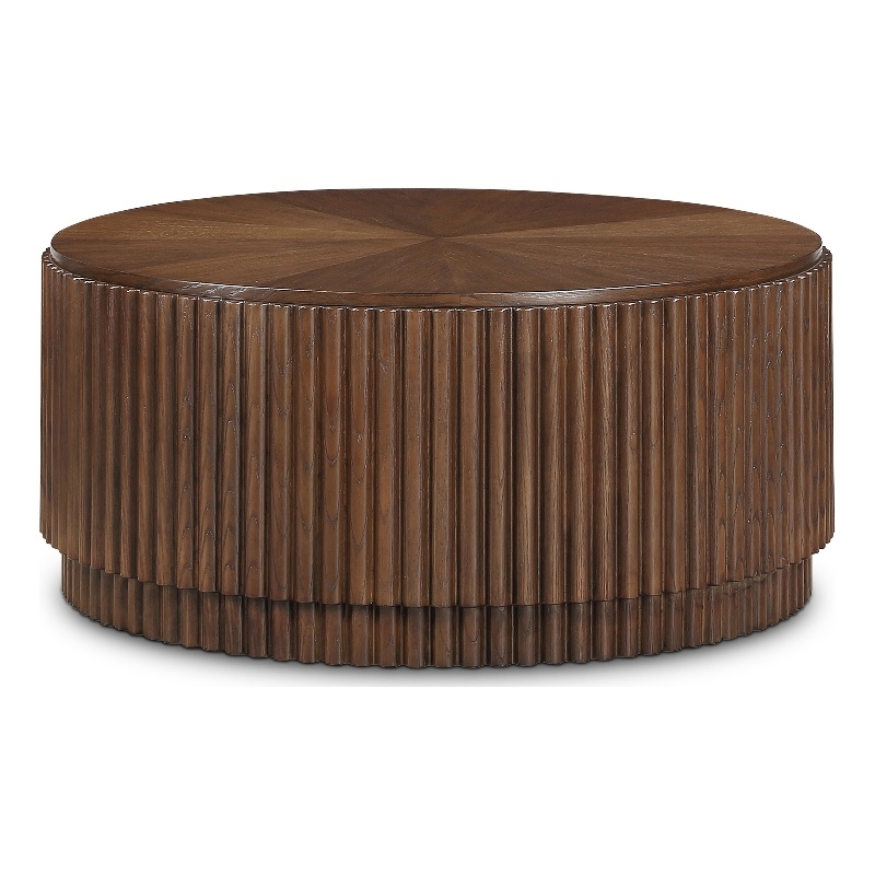 Maklaine Modern / Contemporary Rich Dark Brown Finish Coffee Table