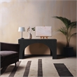 Maklaine Contemporary Solid Oak Wood Console Table in Black Finish