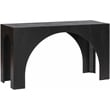 Maklaine Contemporary Solid Oak Wood Console Table in Black Finish